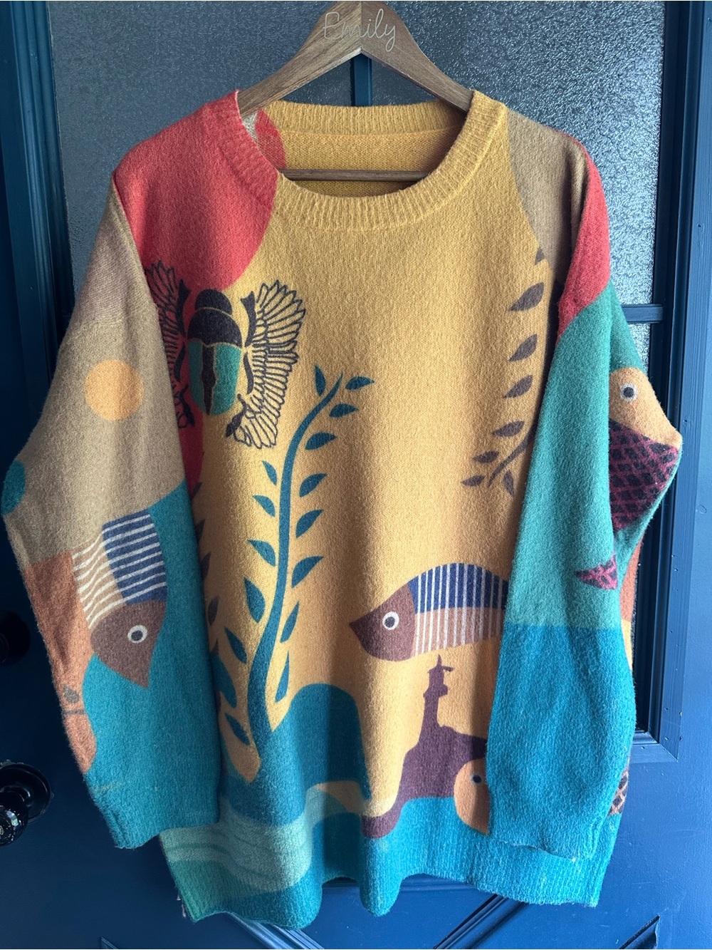 Multicolor Artistic Pattern Women's Sweater